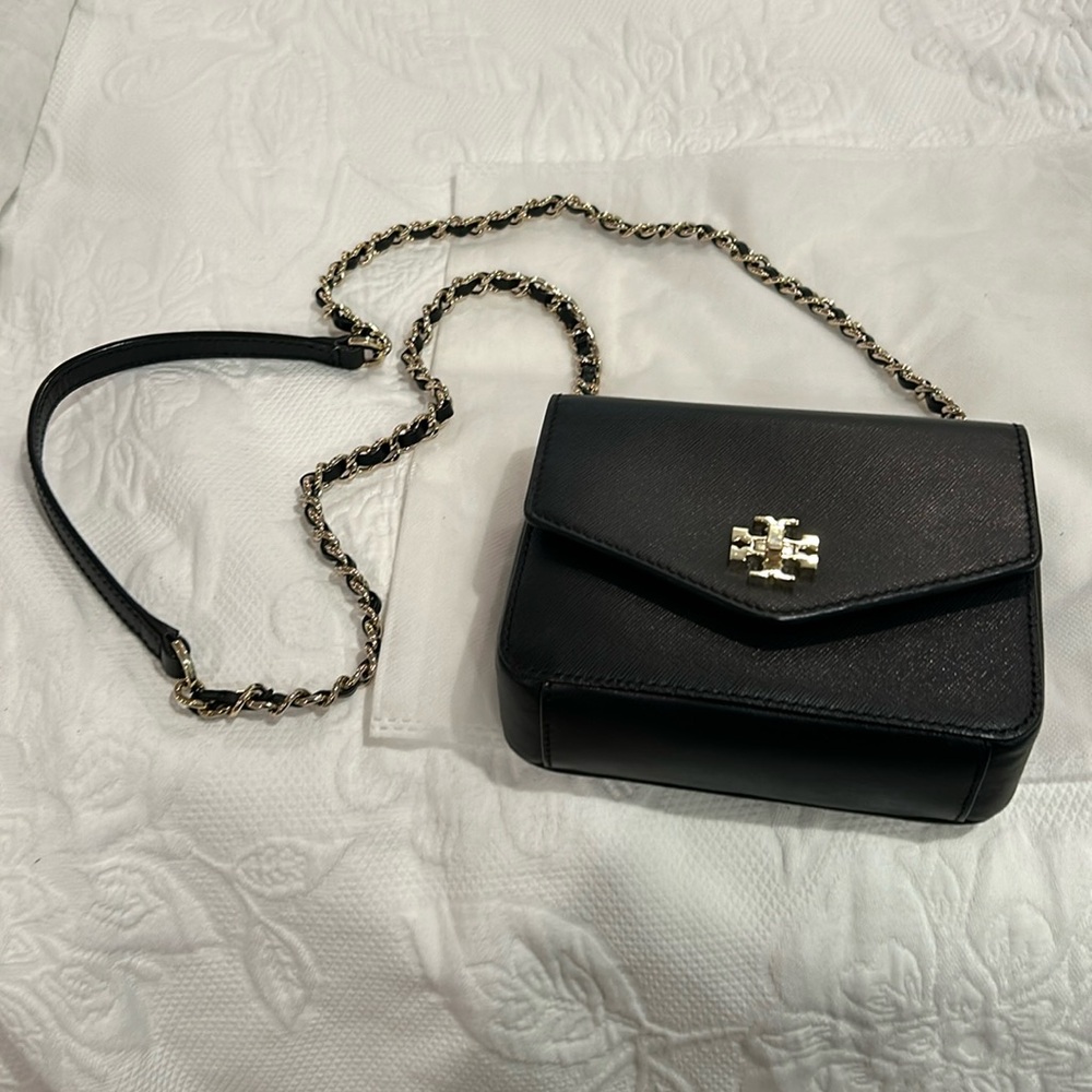 Tory Burch mini kira crossbody black like new